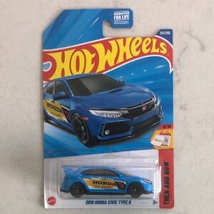 Mattel Hot Wheels Blue Honda Civic Type R Toy Car
